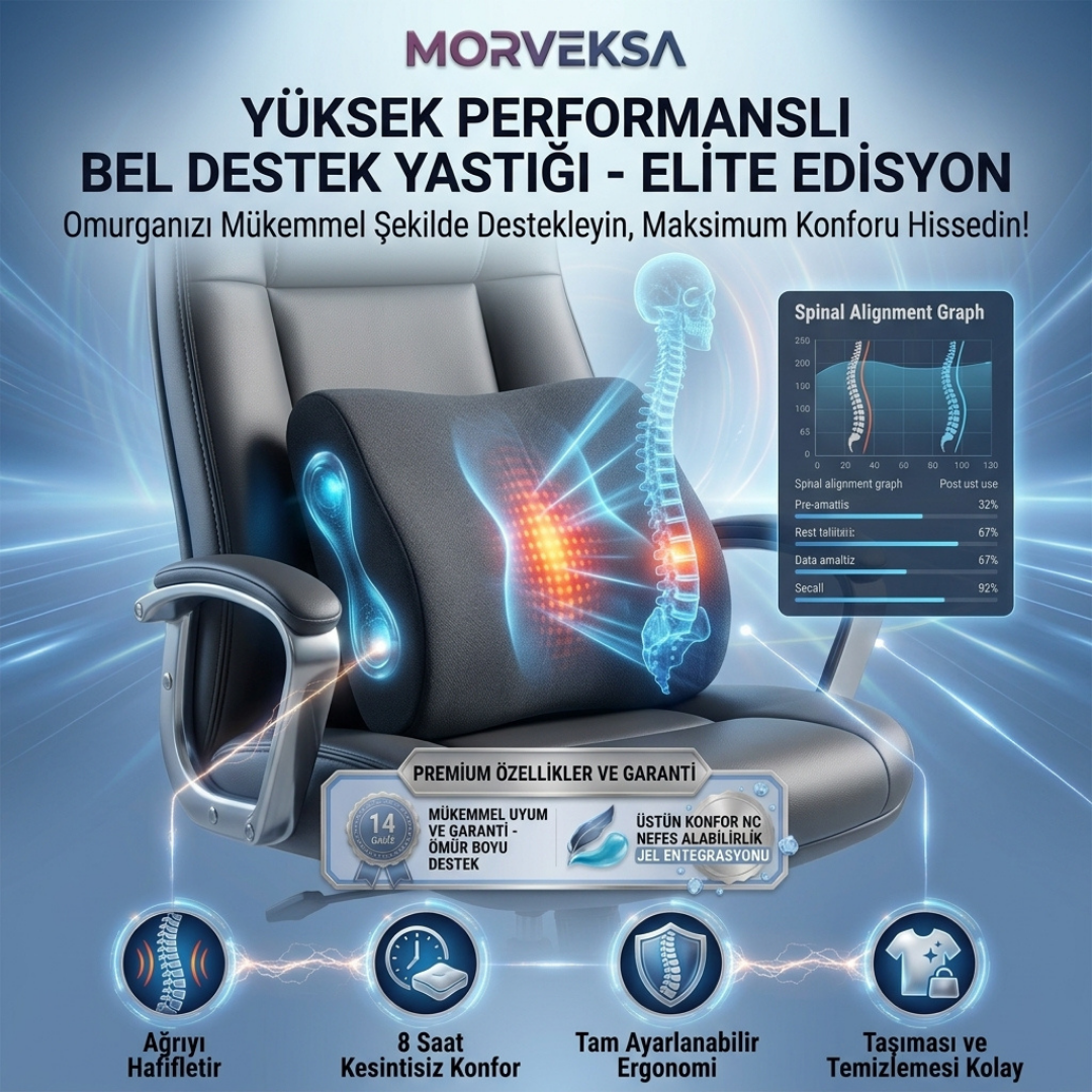 MORVEKSA® Ergonomik Bel Destek Yastığı