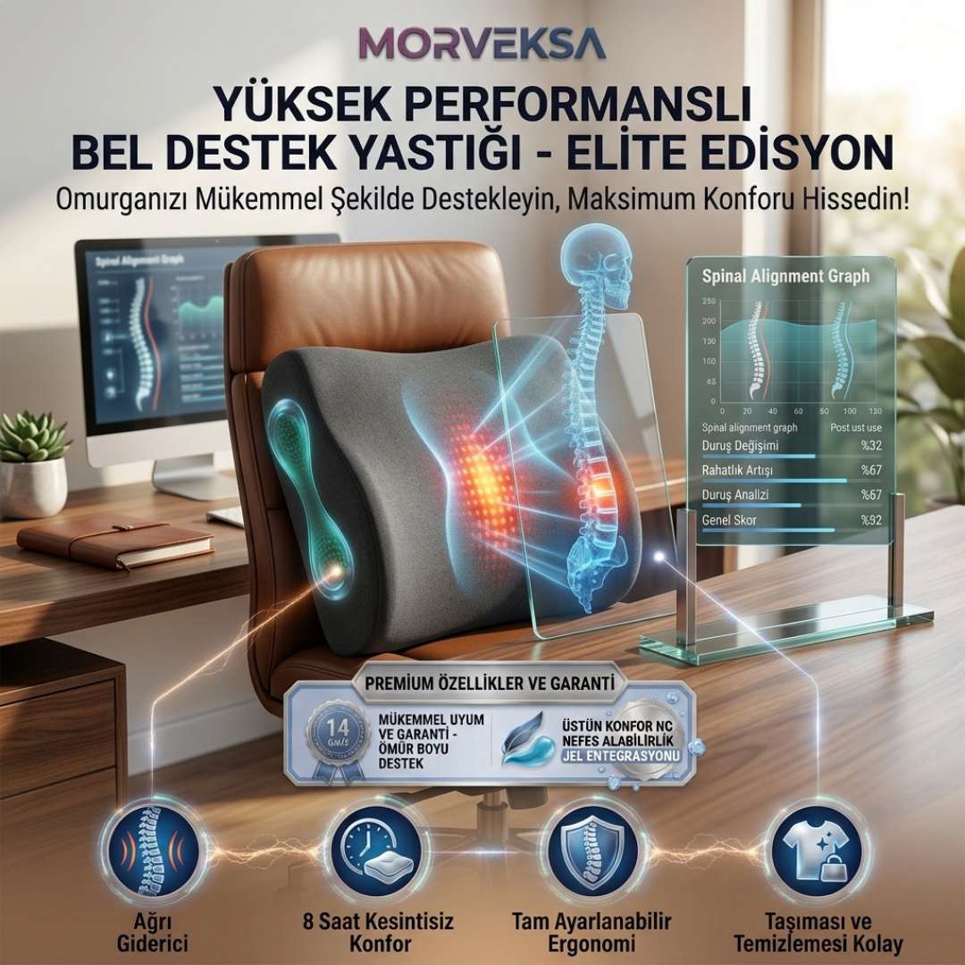 MORVEKSA® Ergonomik Bel Destek Yastığı